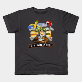 Pirate Parrots Skull and Bones Kids T-Shirt